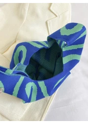 duke bear Knot Bag Ladies Geometric Pattern Crochet Bag Suitable For Vacation 1 Piece Mini Crochet Bags Handheld Bag Geometric Pattern Knitting Crochet Breathable Lightweight Foldable Pocket Suitable