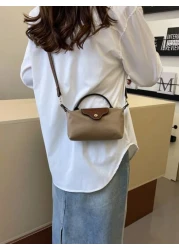 1pc Women Casual Tote Bag Solid Color Shoulder Bag Boston Style Crossbody Handbag