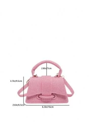 Mini Square Handbag Fashionable High Quality Makeup Bag New Solid Color Versatile Tote Bag Women Purse