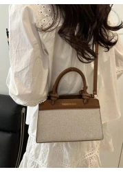 Simple Commuter Bag Color Block Handbag For Women New Fashion Large Capacity Shoulder Messenger Bag Stylish Best Mothers Day Gifts Women