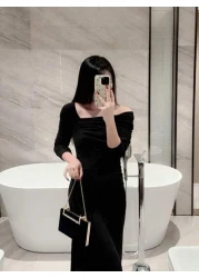 1pc Velvet Box Clutch Bag Glittery Metal Crystal Decor Evening Bag For Gown Formal Party Wedding Bridal Purse Crossbody Bag