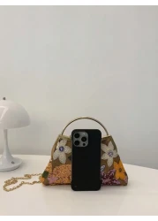 Embroidered Floral Tulle Sequin Patchwork Retro Chic Clutch Bag Elegant Women s Evening Handbag For Party Perfect For Party Wedding Prom Dinner Banquet Matching With Holiday Party Dress Evening Dress