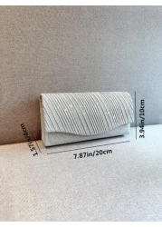 Moonlit EveBag Glamorous Elegant Exquisite Quiet Luxury Sequin Luxury Shiny Portable Mini Glitter Flap Square Bag Evening Bag Dinner Bag For Party Girl Woman Bride Perfect For Party Wedding Prom Dinne