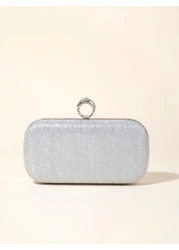 Captivating Glittering Sequin Luxury Evening Clutch Simple Glittering Clutch Shiny Square Bag For Perfect Parties Weddings Balls Dinners Banquets For Women Brides And Girls