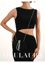 OpulAura Vintage Velvet Box Shaped Evening Clutch Bag Luxury Rhinestone Decorated Formal Party Purse For Holiday Gala Wedding Formal Occasion Black