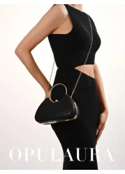 OpulAura Women s Metal Feeling Luxury Evening Clutch Bag Elegant Leather Party Handbag Shiny Formal Clutch For Dress Suitable For Formal Occasions Like Wedding Prom Birthday Bridesmaid Perfect For Par