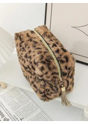 حقيبة سفر متعددة الوظائف ذات سعة كبيرة، حقيبة مستحضرات تجميل بطبعة نمر محمول، حقيبة للرعاية والأدوات الصحية،