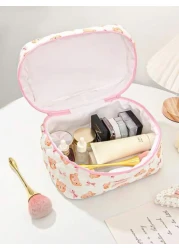 1 Piece Large Capacity Women Makeup Bag Fashion Sweet Style Cosmetic Bag Set Printed Wash Bag Sorting Storage Bag Vanity Organizer Beauty Case Zipper Pouch Makeup Bag Toiletry Bag Versatile Storage Ba