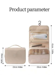 قطعة واحدة شنطة أدوات التجميل المعلقة، حقيبة منظم ماكياج محمول للسفر، حقيبة تخزين متعددة الوظائف مقاومة للما