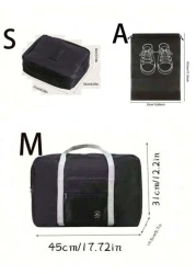 1pc Portable Foldable Travel Bag Reusable Cosmetic Storage Pouch Unisex Toiletry Organizer Large Capacity For Luggage Bathroom Travel Gift Holiday Wardrobe Vanity Summer Travel Vacation Home Bathroom