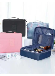 قطعة واحدة حقيبة تجميل سفر محمولة، حقيبة مستحضرات تجميل،حقيبة مجموعة مكياج كبيرة السعة مقاومة للماء، حقيبة ت