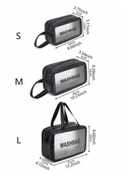 4pcs 1pc PVC Portable Cosmetic Bag Travel Makeup Organizer Pouch Waterproof Toiletry Bag Multi Functional Storage Bag For Lipstick Lip Liner Comb Makeup Brushes Eyeshadow Palette Toothpaste Skincare N