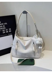 Matte Finish Large Capacity Fashion Versatile Shoulder Bag Elegant Beach Tote Handbag Shopping Bag