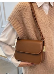 حقيبة مربعة صغيرة مع الطية، حقيبة نسائية بأسلوب بسيط