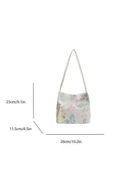 Bohemian Embroidered Women s Handbag Large Capacity Shoulder Bag Chinese Style Large Capacity Canvas Storage With Landscape Retro Pattern Multi Functional Commuter Bag Essential For Daily Work Travel