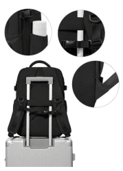 Lightweight Large Capacity Airline Approved Carry On Backpack Travel Backpack School Bag With Multi Compartments Functional Laptop Backpack Computer Bag With Luggage Strap Design And Laptop Compartmen