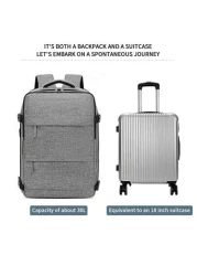 Backpack Travel Bag Large Capacity Multi Compartment Suitable For Short Trips Traveling Summer With USB Port Suitable For Business Trip Travel Camping Laptop Bag Oxford Cloth Solid Color Simple Stylis