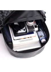 Men s Fashionable Handbag Classic Large Capacity Computer Backpack For Students Durable And Scratch Resistant Can Hold Files And Office Supplies Business Commute PU Leather Minimalist Style Suitable G