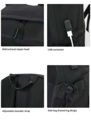 Men s Solid Color Backpack Large Capacity Laptop Bag For Business Commuting And Short Trips With Side Charging Port Multi Functional Pockets Ideal For Outdoor Activities Gym Yoga Biking Perfect Gift F