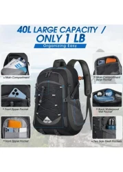 NEWHEY Lightweight Hiking Backpack 40L Packable Daypack For Men Women Waterproof Camping Bag Foldable Outdoor Sport Travel Climbing Trekking Camping