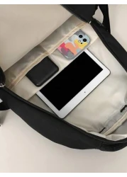 Large Capacity Men s Backpack Stylish And Simple With Multiple Pockets Suitable For Students Versatile Letter Print Commuting Unisex