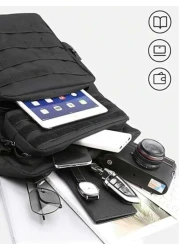 حقيبة ظهر خارجية متعددة الجيوب للرجال، يمكن أن تستوعب حقيبة كمبيوتر 15.6 بوصة، حقيبة مدرسية خفيفة الوزن، حقيبة