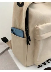 Men s Casual Backpack With Large Capacity Letter Print Minimalist Design Lightweight Versatile Suitable For Students And Commuting Unisex