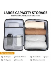 Clevn Kare Large Multi Compartment Travel Backpack Space Saving Design Fabric Carry On Friendly Suitable For Weekend Getaways Camping And Laptop Storage Compression System Dual Handle Backpack