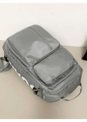 Casual Sports Gym Bag Large Capacity Multi Layer Lightweight Travel Duffel Bag Solid Color For Men College Students