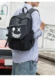 Unisex Large Capacity Luminous Casual Backpack Solid Color College High School Student Backpack For Men Fashionable Lightweight Simple Waterproof Backpack Korean Style Travel Laptop Bag Anime School S