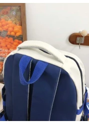 New Fashionable Large Capacity Color Blocking Versatile Large Capacity Backpack Korean Version Multi Pocket Commuting Backpack