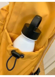 New Fashionable Contrasting Letter Print Backpack With Unique Design For Students Large Capacity Campus Backpack Commuting Backpack Nylon