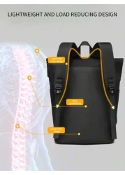 1pc Men s Backpack New Fashion Roll Top Flap Double Strap Backpack Large Capacity Business Casual Sports Outdoor Travel Waterproof Nylon Solid Color Music Festival Gift