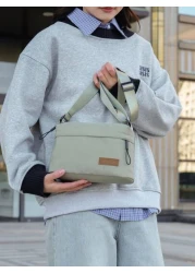 Casual Nylon Crossbody Bag Shoulder Bag Adjustable Strap Waterproof Zipper Single Strap Bag With Multiple Pockets Solid Color Polyester Lining