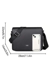 saroxi Casual Messenger Bag For Men Multi Functional Large Capacity Adjustable Strap Travel Hiking Applicable Solid Color Simple Fashion Essential For Young Men Students Fall Christmas Winter Gifts Go