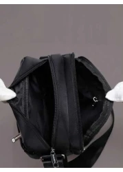 حقيبة كتف رجالية قطعة واحدة ، حقيبة عبر الجسم قماش أكسفورد عادي متعددة الطبقات ، حقيبة للجانب للرجال ، حقيبة م