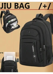 Leisure Sports Style Nylon Backpack Can Hold 15 6In Computer Bag Large Capacity School Bag Lightweight Multi Functional Travel Bag Convenient Storage Day Bag Fashion Business Trip Bag Suitable For Stu