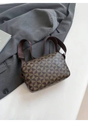 Fashionable Men s Casual Plaid Shoulder Sports Sling Bag Personality Small Square Men s Bag Business Personality Shark Mouth Anime Luxury Bags