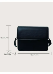 1pc Magnetic Closure Square PU Leather Mini Crossbody Bag Fashion Versatile Casual Design Suitable For Men Adjustable Strap Daily Use Travel Hip Bag Purse Christmas Holiday Thanksgiving Gifts Tote Bag