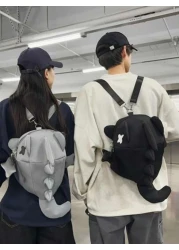 peach tree Shark Design Backpack Casual Shoulder Bag Suitable For High School College Students Couples Travel Sports Commuting Multi Pocket Lightweight Peach Tree Scream Bag Suitable For Halloween Chr