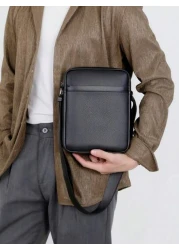 Men Bag Shoulder Bag Crossbody Bag Lychee Pattern Large Capacity Work Bag Weekend Travel College Bag For Books Multi Functional University Bag Casual Thanksgiving Purse Bag PU Material Crossbody Bag C