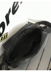 حقيبة كتف متعددة الوظائف مقاومة للماء بشعار للرجال للاستخدام في كل الفصول، حقيبة صدر، حقيبة خصر، حقيبة سفر، ح