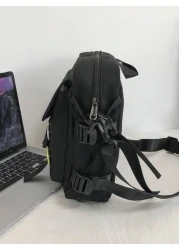 High School Students Multifunctional Sling Bag Shoulder Bag Casual Bag Men Letter Graphic Square Bag Schoolbag For Travel College Outdoor Sports Commute Multiple Pockets Messenger Bag Sling Bag Christ