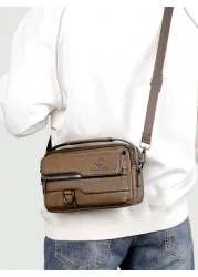 gorchis New Style Crossbody Bag Pu Leather Multi Pocket Shoulder Bag Multifunctional Handbag Sling Bag Square Bag For Holiday Travel Essentials Commute Business Casual Outdoor Ideal Simpler Classic Sa