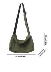 حقيبة عبر الجسم متروكة بطراز رجعي من العام 2000، قماشية بسعة كبيرة، موضة عصرية، متوفرة ب- 4 ألوان مختلفة، مناسبة
