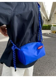 Men s Casual Fashion Diagonal Shoulder Bag Green Nylon Adjustable Strap Streetwear Style No Prints Hand Wash Or Dry Clean Suitable For Outdoor Wear