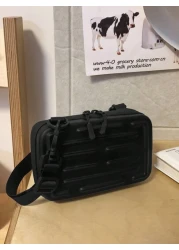 Crossbody Bag Shoulder Bag Square Bag Hard Shell Box Bag Black Bag White Bag Water Proof Summer Valentines Crossbody Sling Vacation School Carry On PU Leather Black Dad Bag Students Bag Cool Minimalis