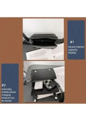 Messenger Casual PU Leather Unisex Shoulder Bag Large Capacity Leisure Street Handbag Crossbody Bag