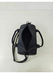 Men s Casual Crossbody Bag Sports Messenger Bag Shoulder Bag Fitness Courier Bag Round Bucket Shape Black Backpack