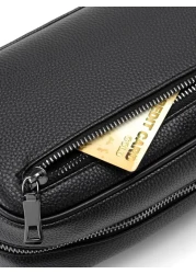 Portable Washing Toiletry Bag Men s Handbag For Sports Small Black Clutch Bag With Zipper And Litchi Pattern Wash Bag Toiletry Bag Outdoor Work And School Essentials Present Valentines Gifts Black Bag